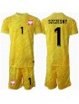 Polsko Wojciech Szczesny #1 Brankářské Domácí dres pro děti ME 2024 Krátký Rukáv (+ trenýrky)